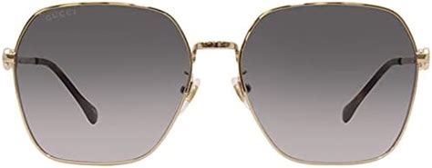 Gucci GG 0882SA 001 Gold Metal Oversized Sunglasses Grey 